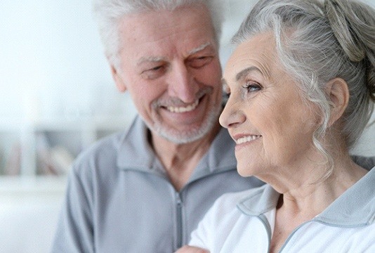 Smiling senior couple