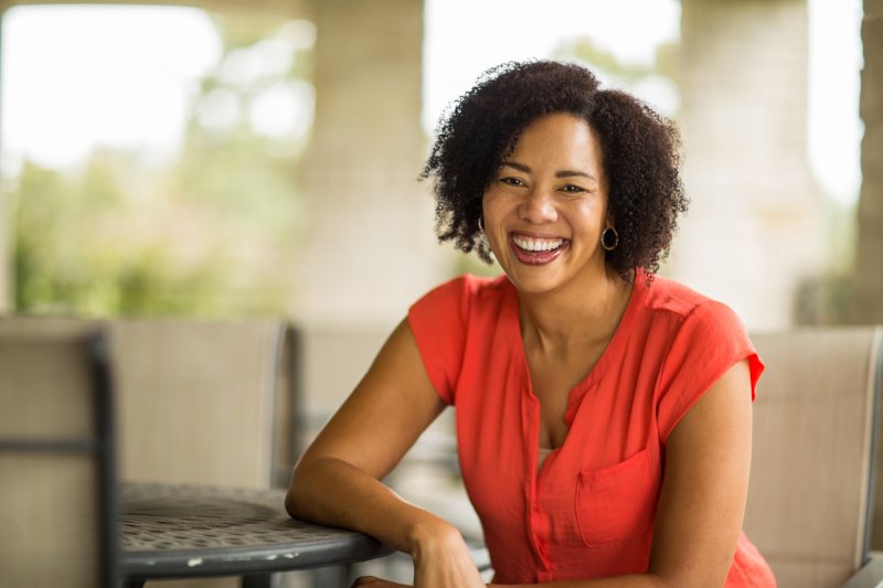 adult woman smiling