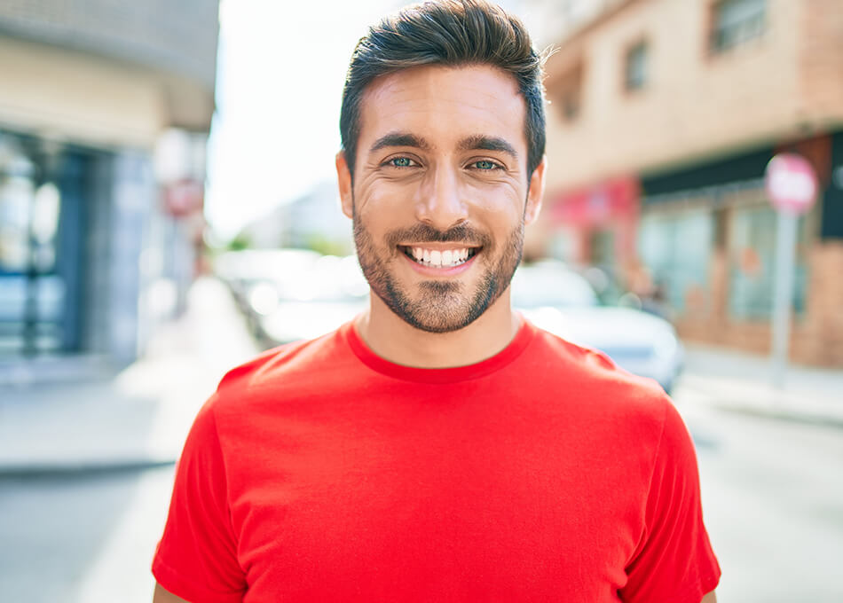 person smiling at work